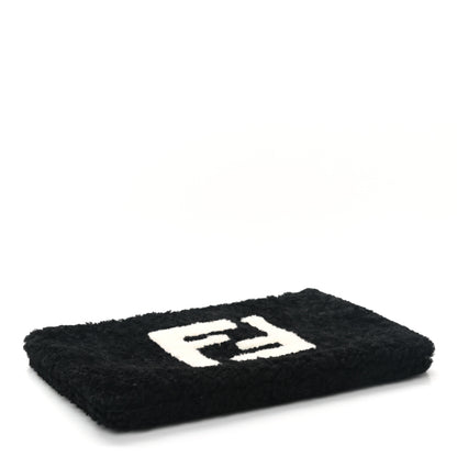 Fendi Shearling FF Pouch Black White 4 of 7