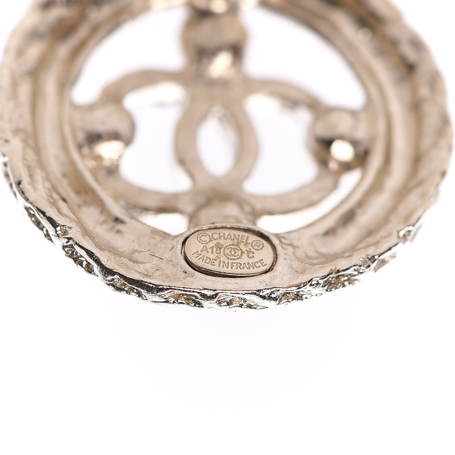 Chanel Pearl CC Round Rope Earrings Gold 4 of 5