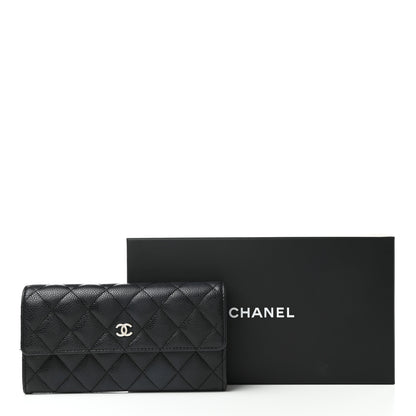 Chanel Caviar Quilted Large Gusset Flap Wallet Black 9 of 9