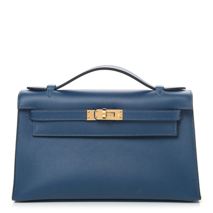 Hermes Swift Kelly Pochette Clutch Deep Bleu 1 of 9