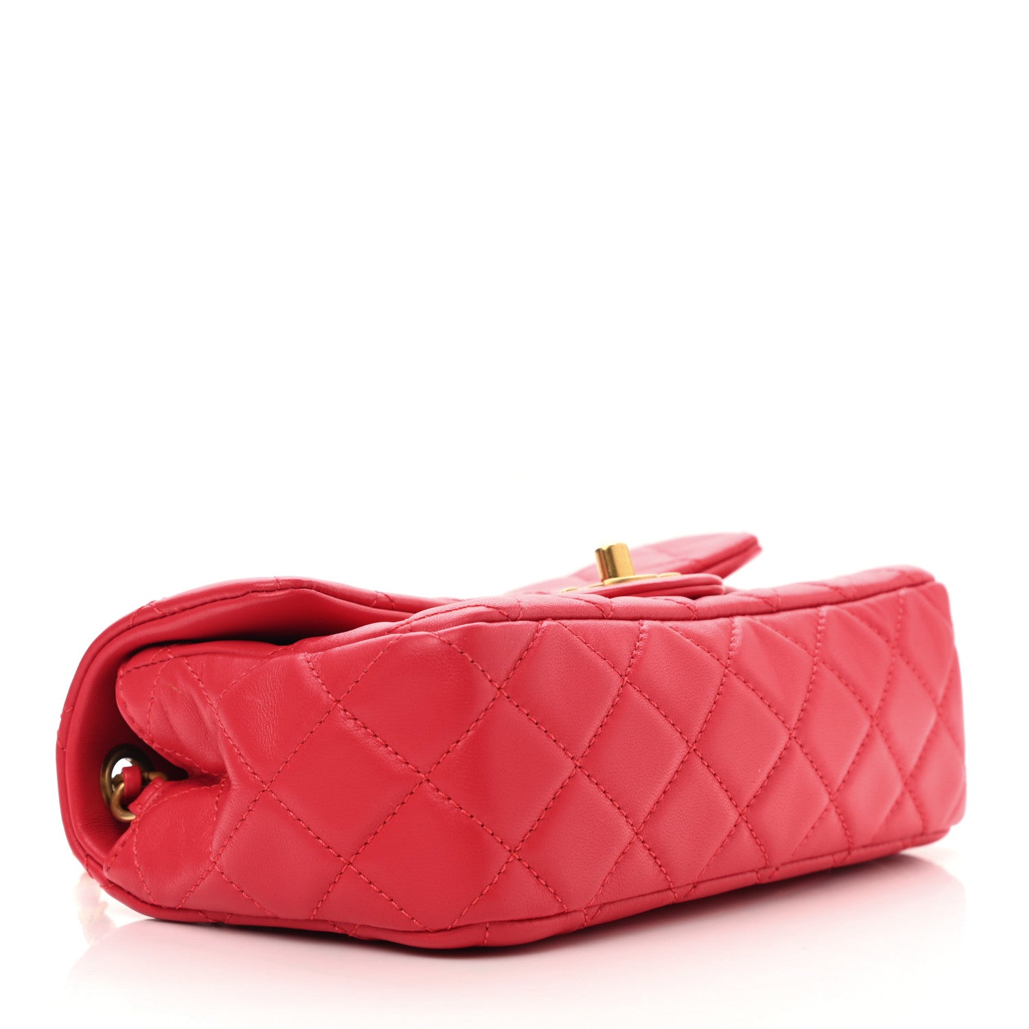 Chanel Lambskin Quilted Mini Rectangular Pearl Crush Flap Red 4 of 11