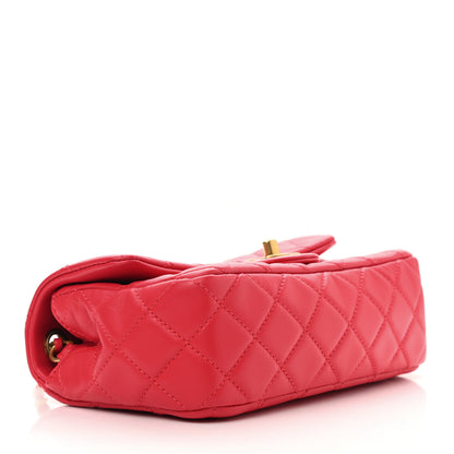 Chanel Lambskin Quilted Mini Rectangular Pearl Crush Flap Red 4 of 11