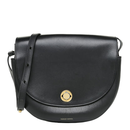 Mansur Gavriel Calfskin Saddle Crossbody Bag Black 1 of 19
