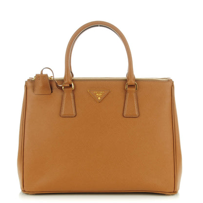 Prada Saffiano Medium Galleria Double Zip Tote Caramel 1 of 9