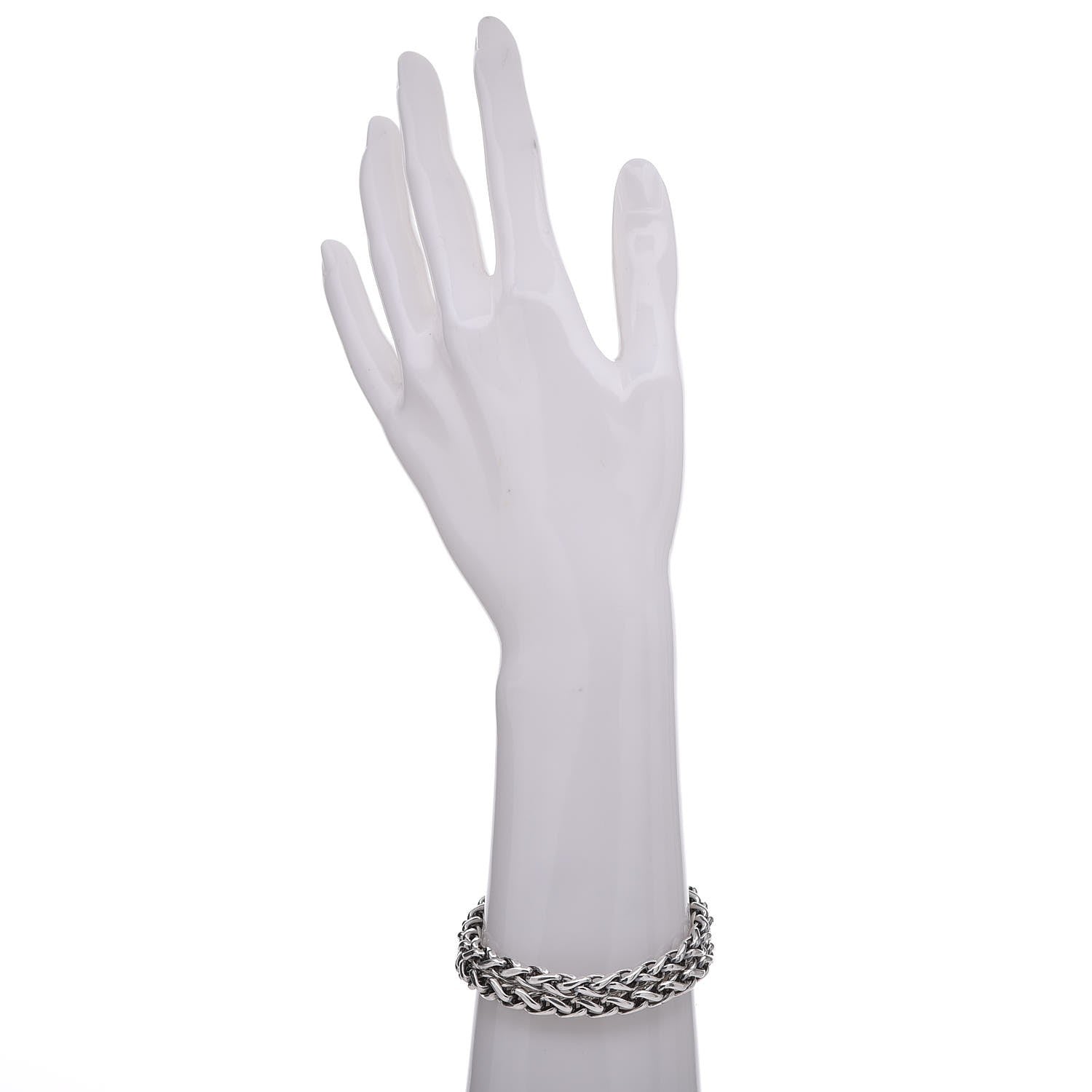 David Yurman Sterling Silver 14K Yellow Gold Red Tourmaline Double Wheat Buckle Bracelet 2 of 7