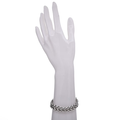 David Yurman Sterling Silver 14K Yellow Gold Red Tourmaline Double Wheat Buckle Bracelet 2 of 7