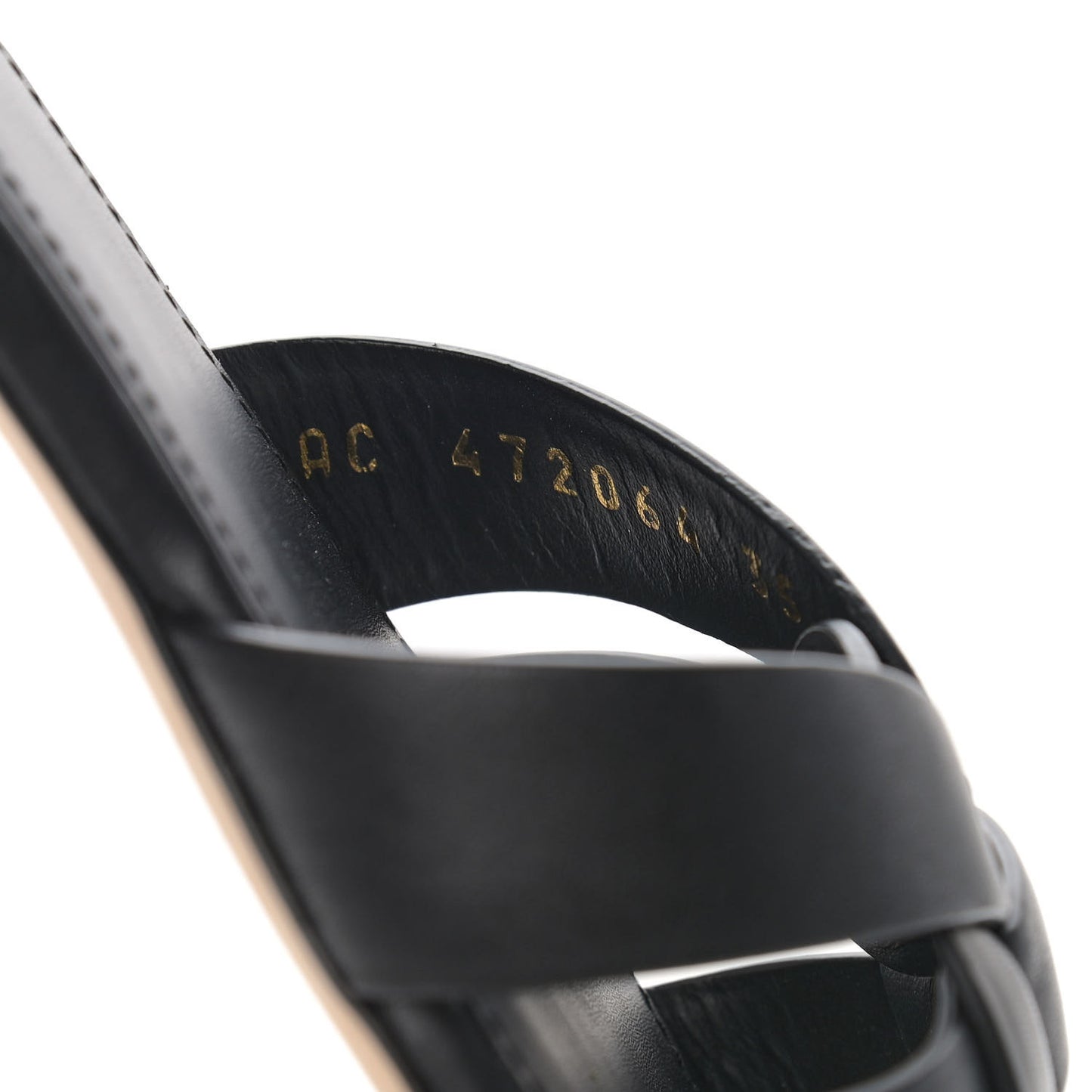 Calfskin Nu Pied 05 Slide Sandals 35 Black