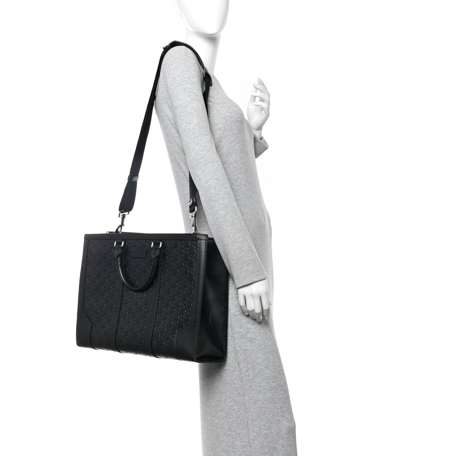 Gucci Guccissima Signature Briefcase Black 2 of 16