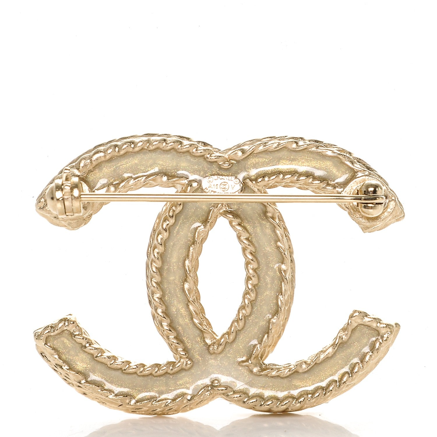 Chanel Crystal CC Brooch Light Gold 3 of 4