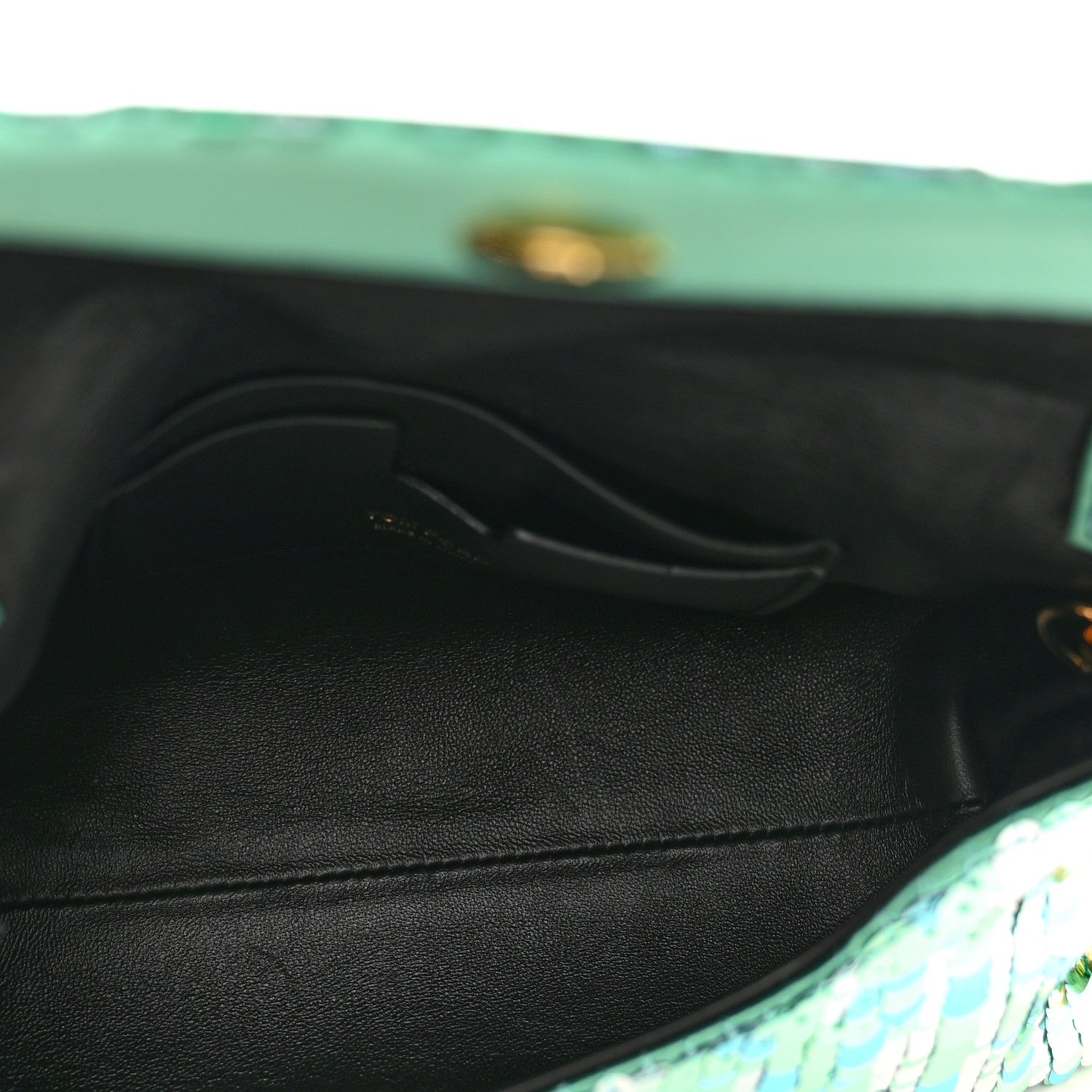 Tom Ford Sequin Mini Label Shoulder Bag Aqua Black 5 of 10