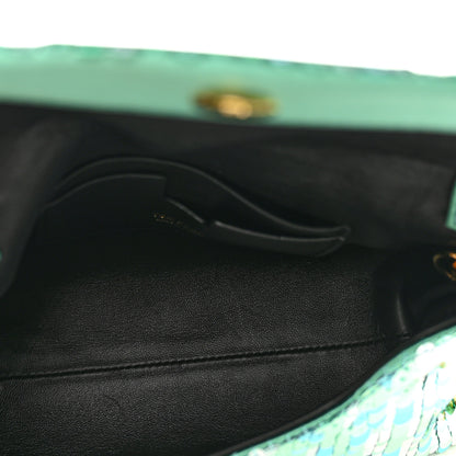 Tom Ford Sequin Mini Label Shoulder Bag Aqua Black 5 of 10