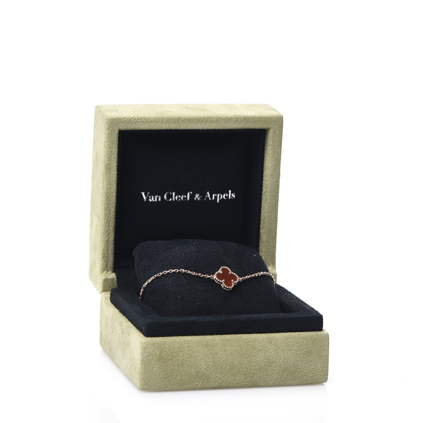 18K Rose Gold Carnelian Sweet Alhambra Bracelet