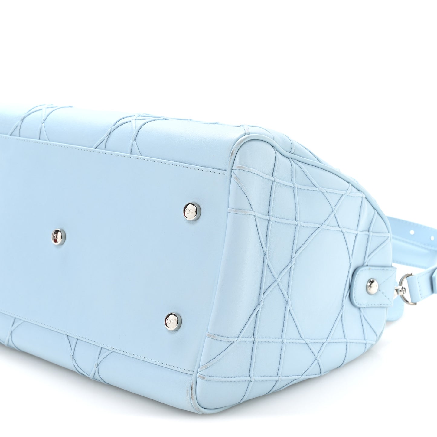 Lambskin Cannage Granville Polochon Light Blue