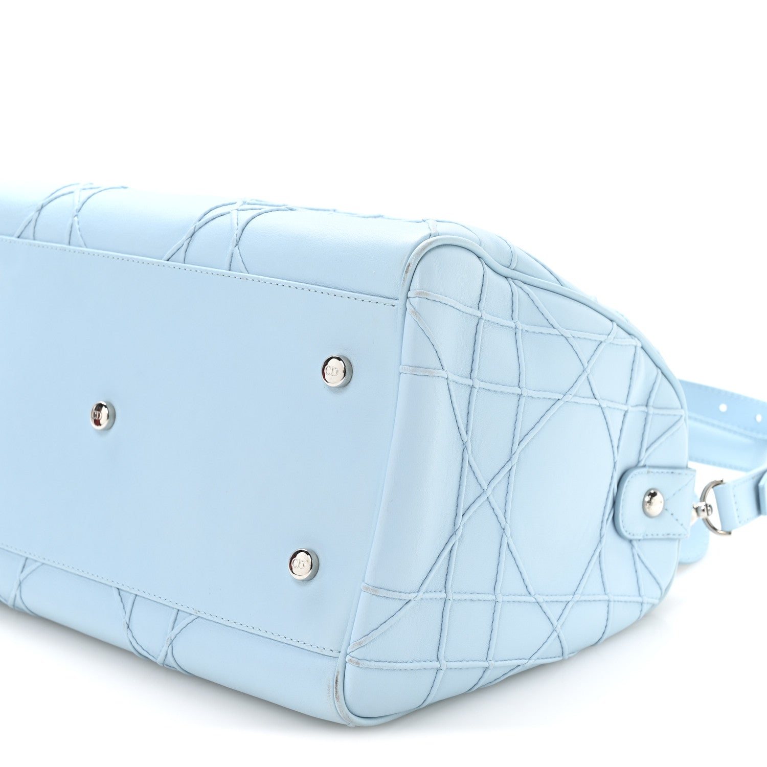 Christian Dior Lambskin Cannage Granville Polochon Light Blue 10 of 10