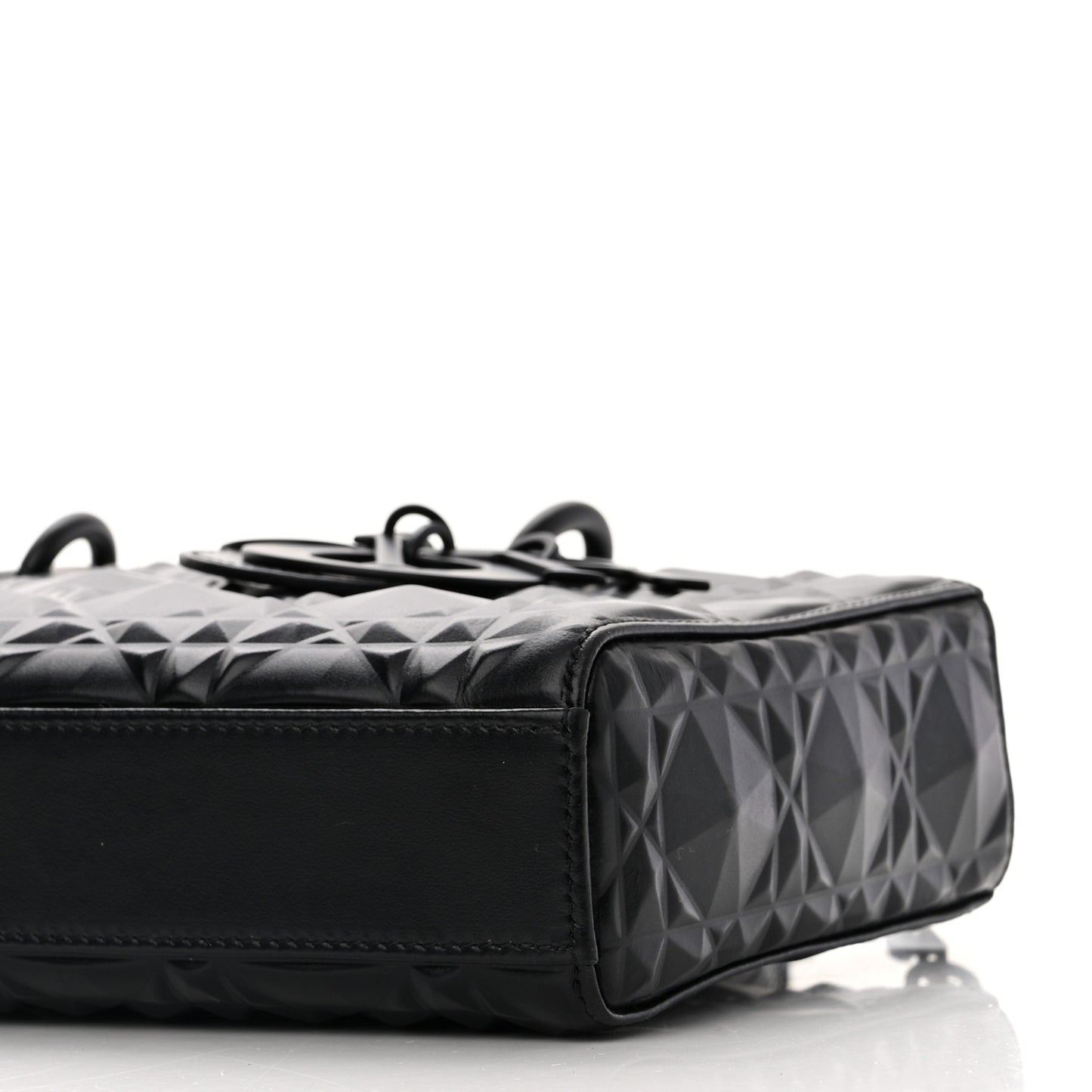 Calfskin Cannage Diamond Medium Lady D-Joy Black