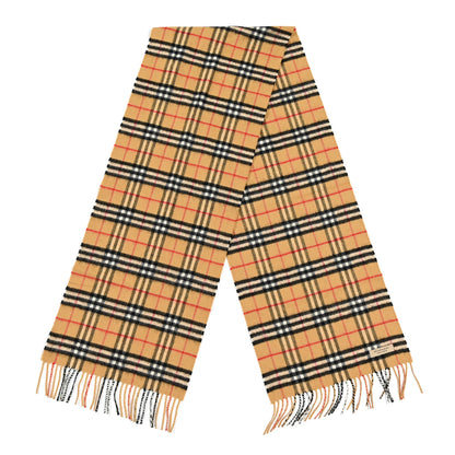 Burberry Cashmere House Check Fringe Scarf Camel 2 of 4