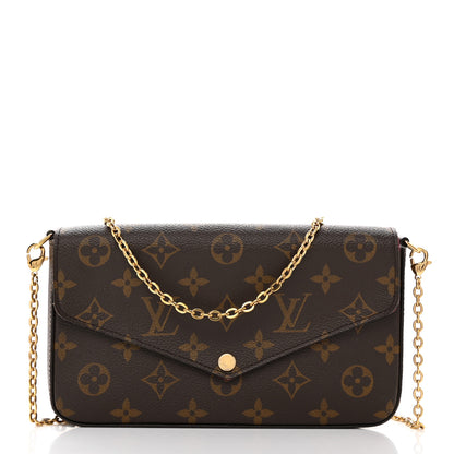 Louis Vuitton Monogram Pochette Felicie Chain Wallet Fuchsia 2 of 10