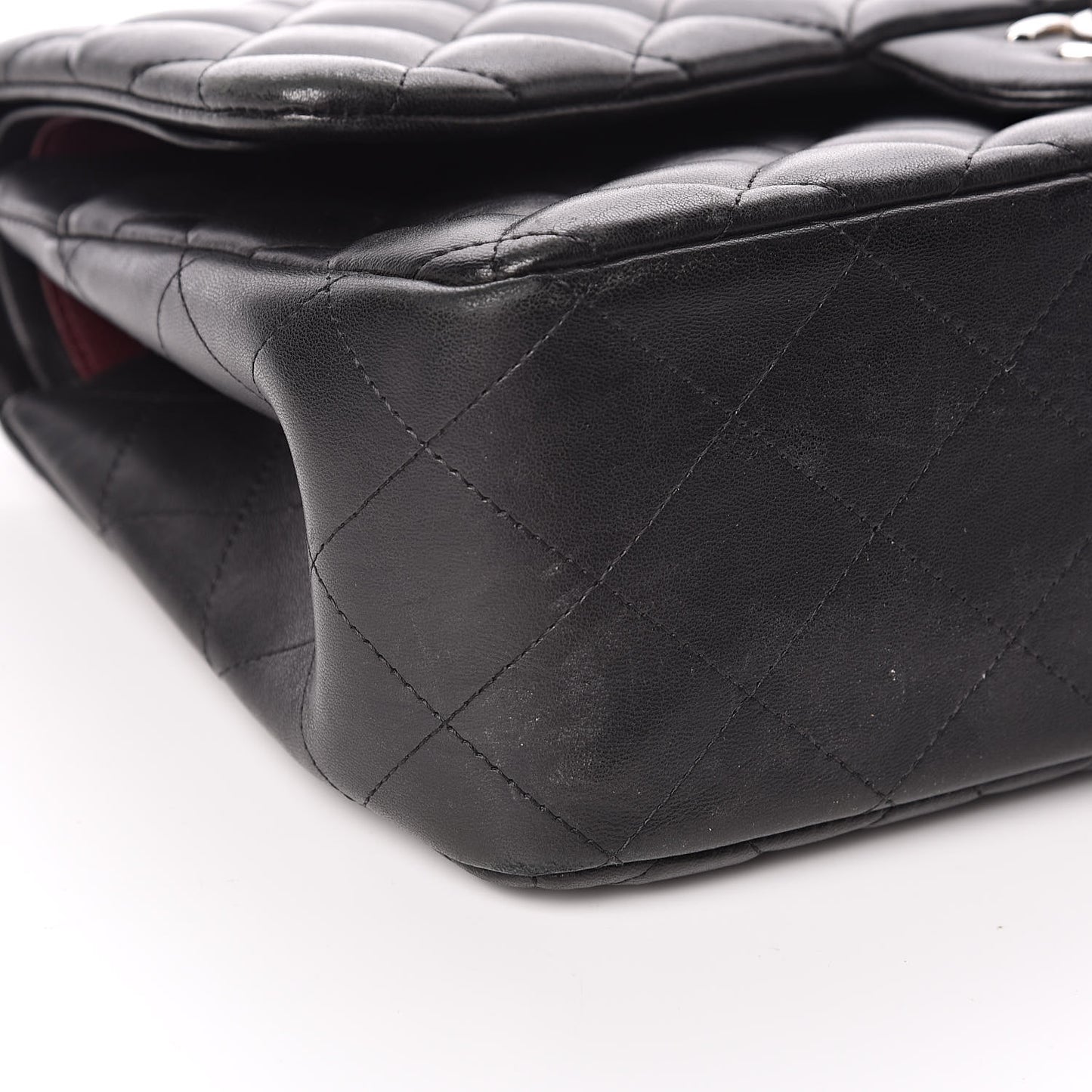 Lambskin Quilted Jumbo Double Flap Black