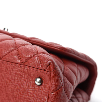 Chanel Caviar Quilted Small Coco Handle Flap Dark Red 9 of 12