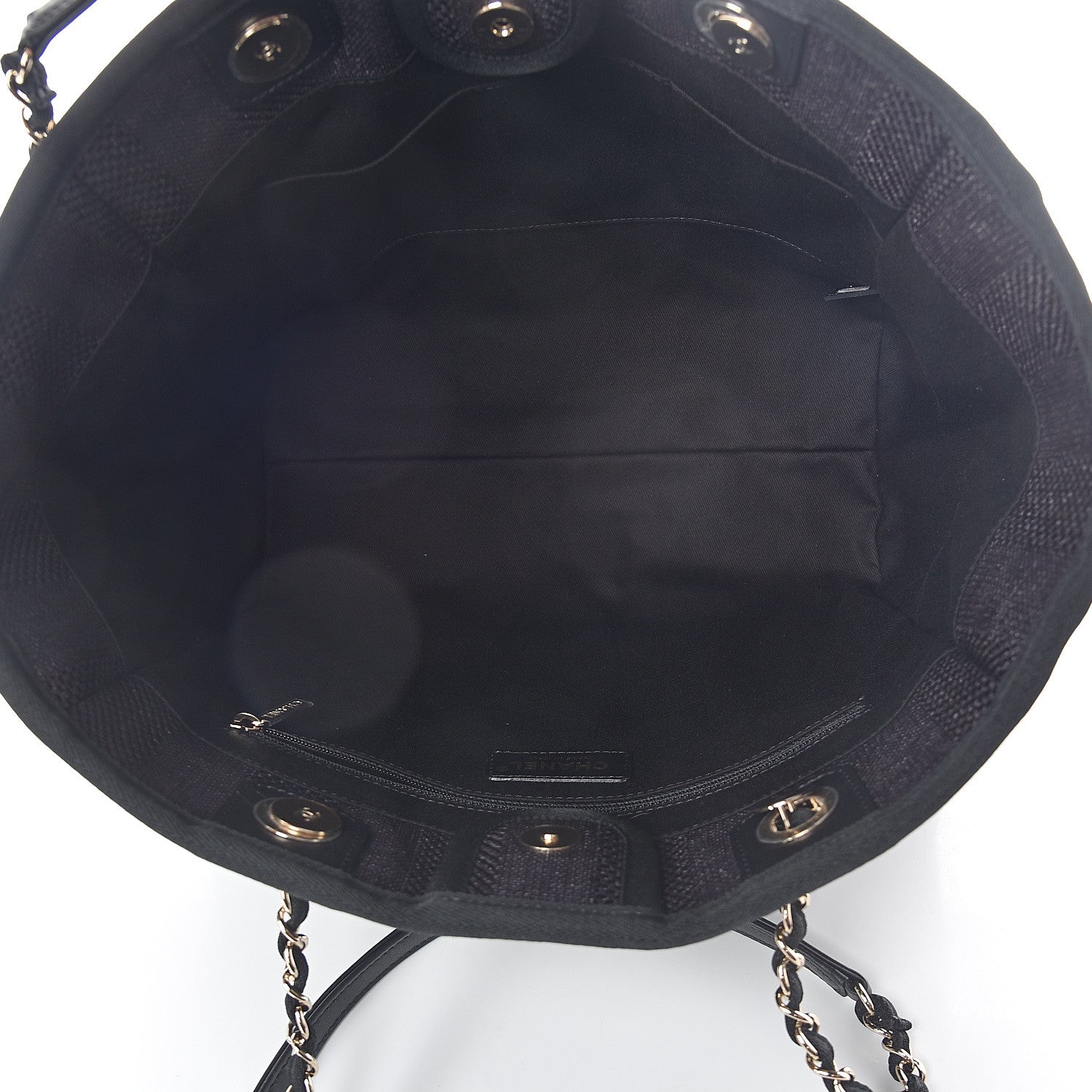Chanel Mixed Fibers Striped Small Deauville Tote Black 4 of 9
