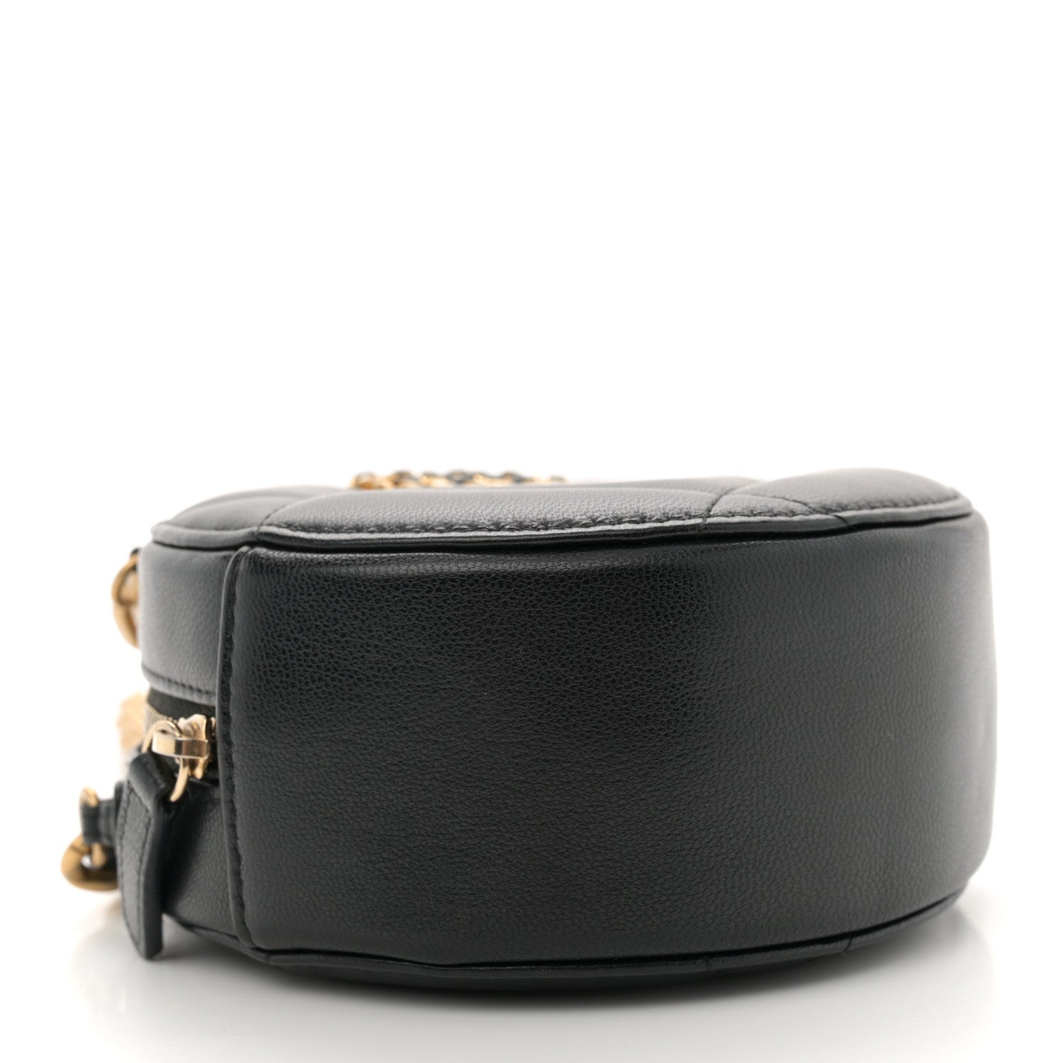 Chanel Lambskin Quilted Chanel 19 Round Clutch With Chain Black 4 of 11