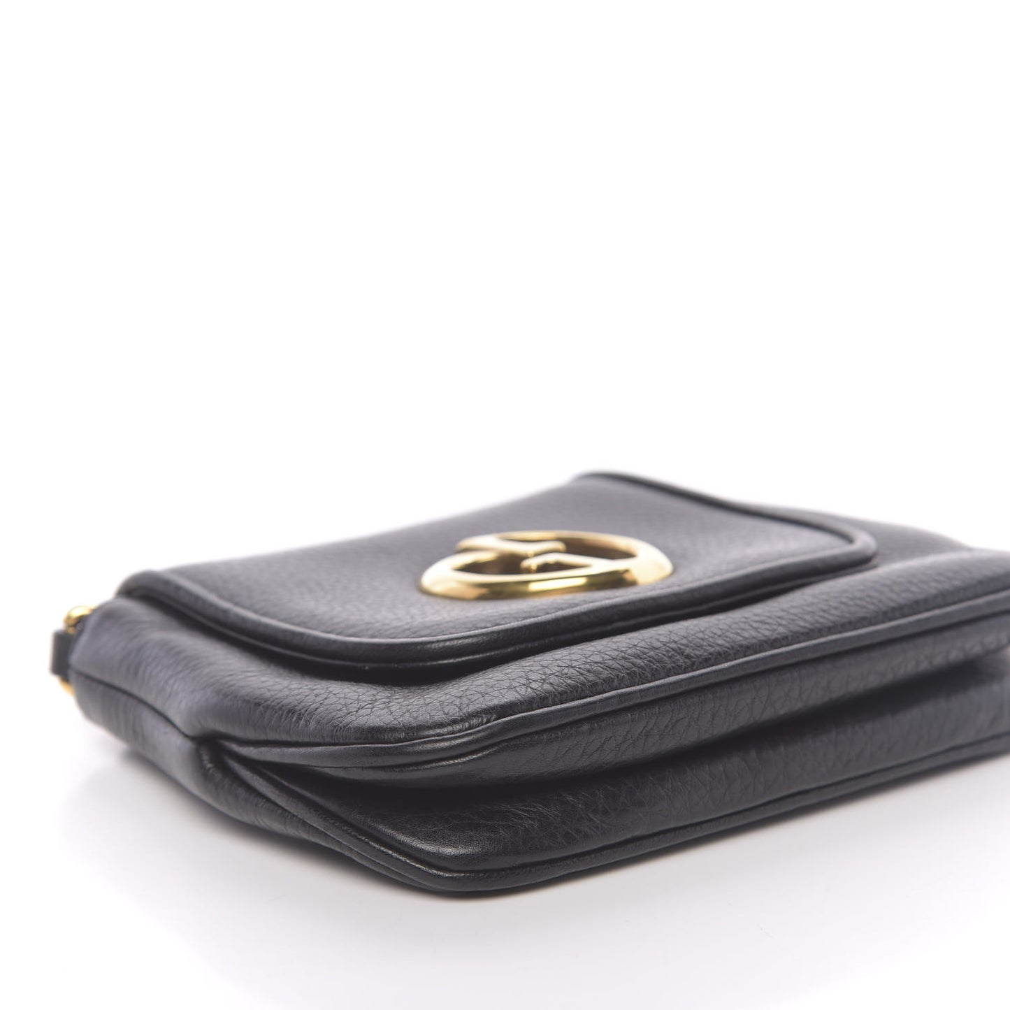 Pebbled Calfskin Small 1973 Chain Shoulder Bag Black