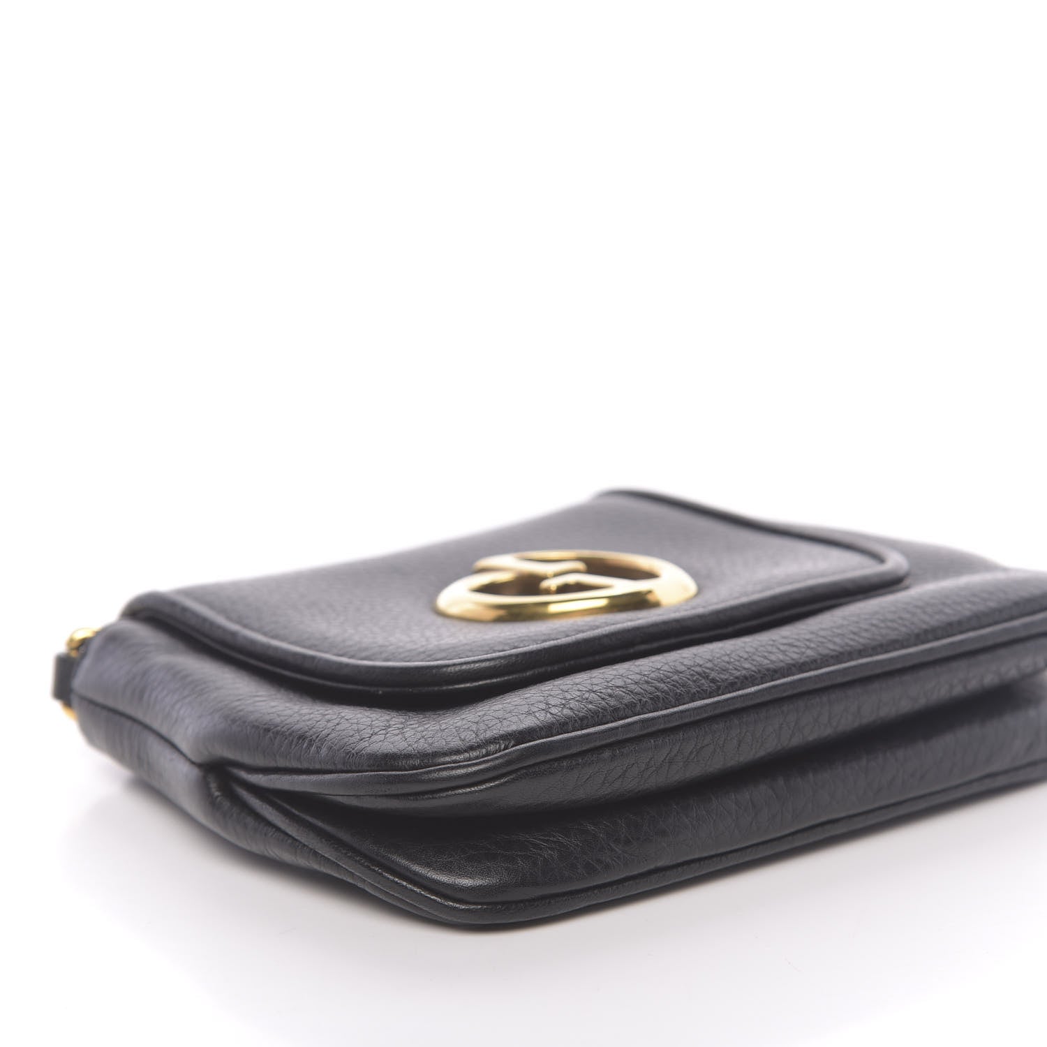 Gucci Pebbled Calfskin Small 1973 Chain Shoulder Bag Black 8 of 10