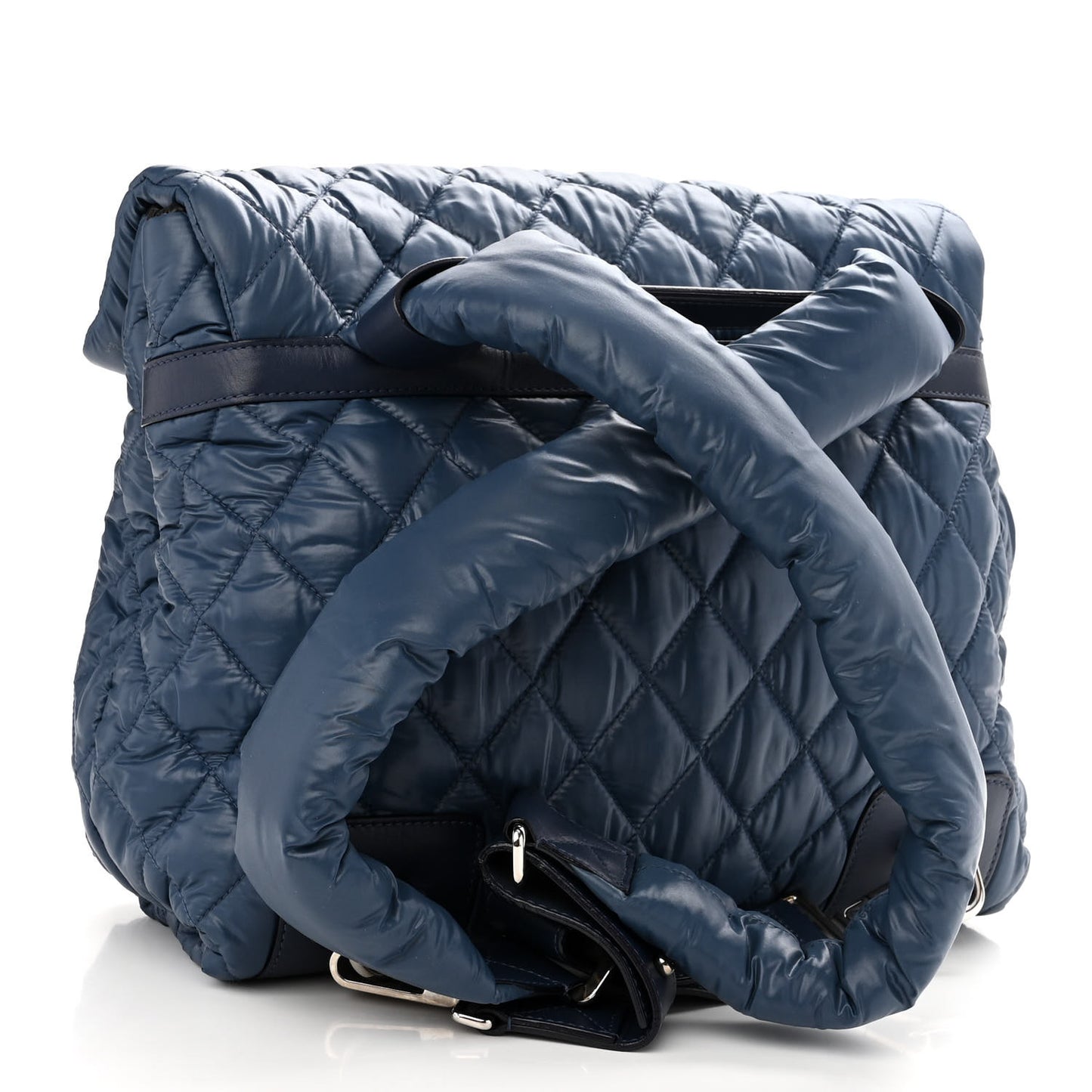 Nylon Quilted Coco Cocoon Backpack Blue