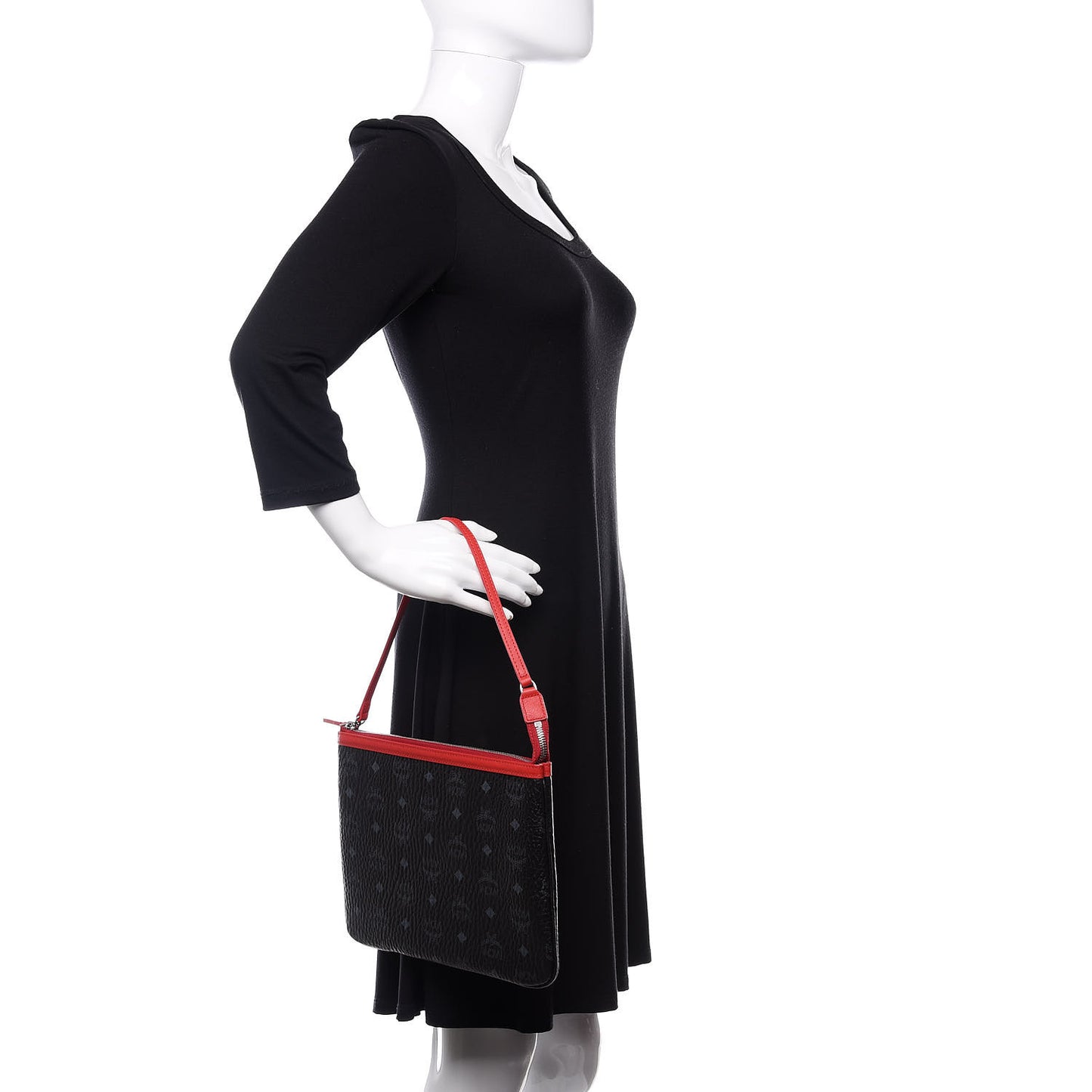Visetos Leopard Print Pochette Black Red
