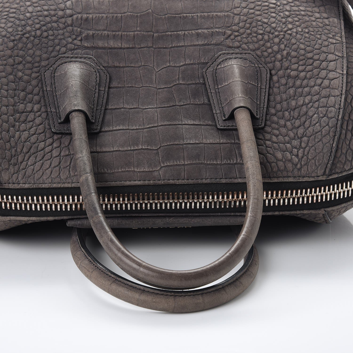 Givenchy Nubuck Crocodile Embossed Medium Antigona Washed Black 12 of 14