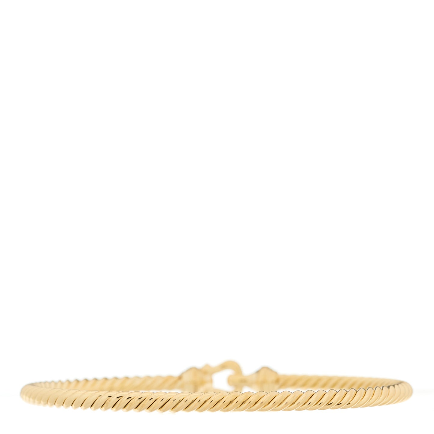 18K Yellow Gold Diamond 3.5mm Cable Buckle Bracelet