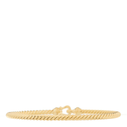 David Yurman 18K Yellow Gold Diamond 3.5mm Cable Buckle Bracelet 2 of 3