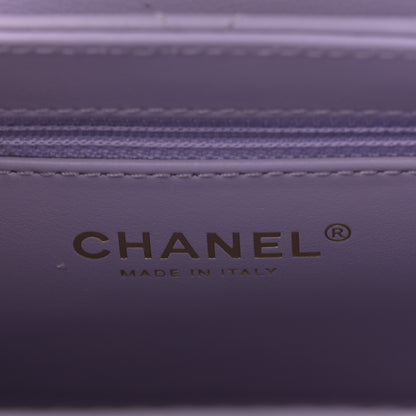 Chanel Shiny Aged Calfskin Quilted Nano Kelly Shopper Lilac 6 of 10