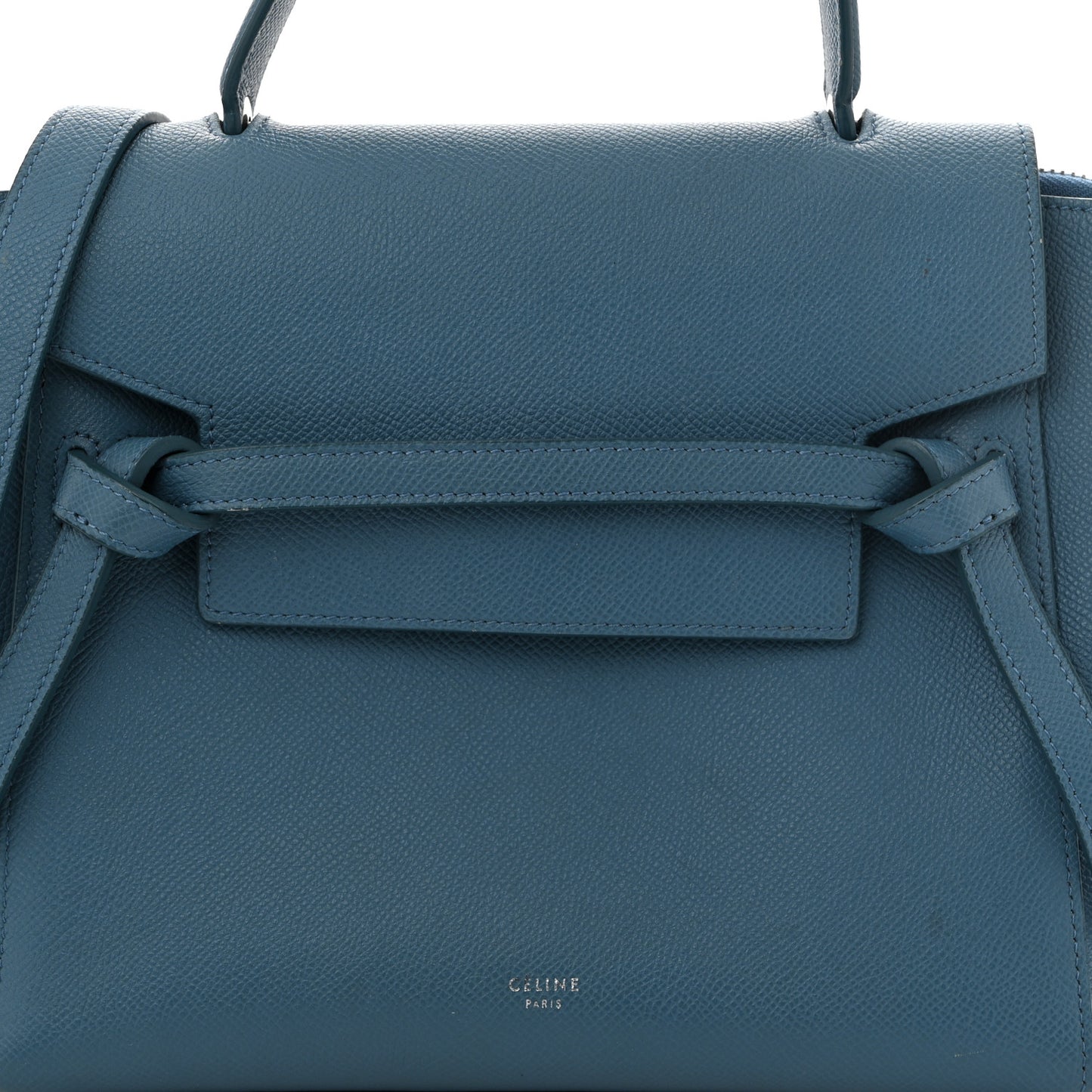 Grained Calfskin Micro Belt Bag Washed Blue