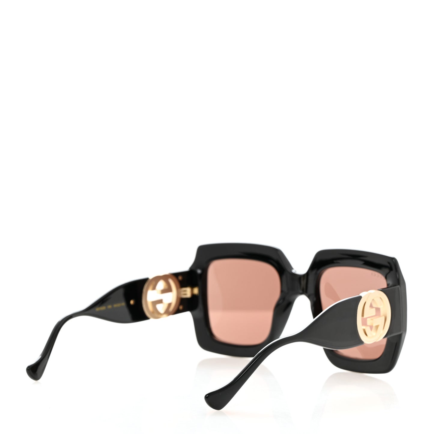 Acetate Rectangular Frame Chain Sunglasses GG1022S Black