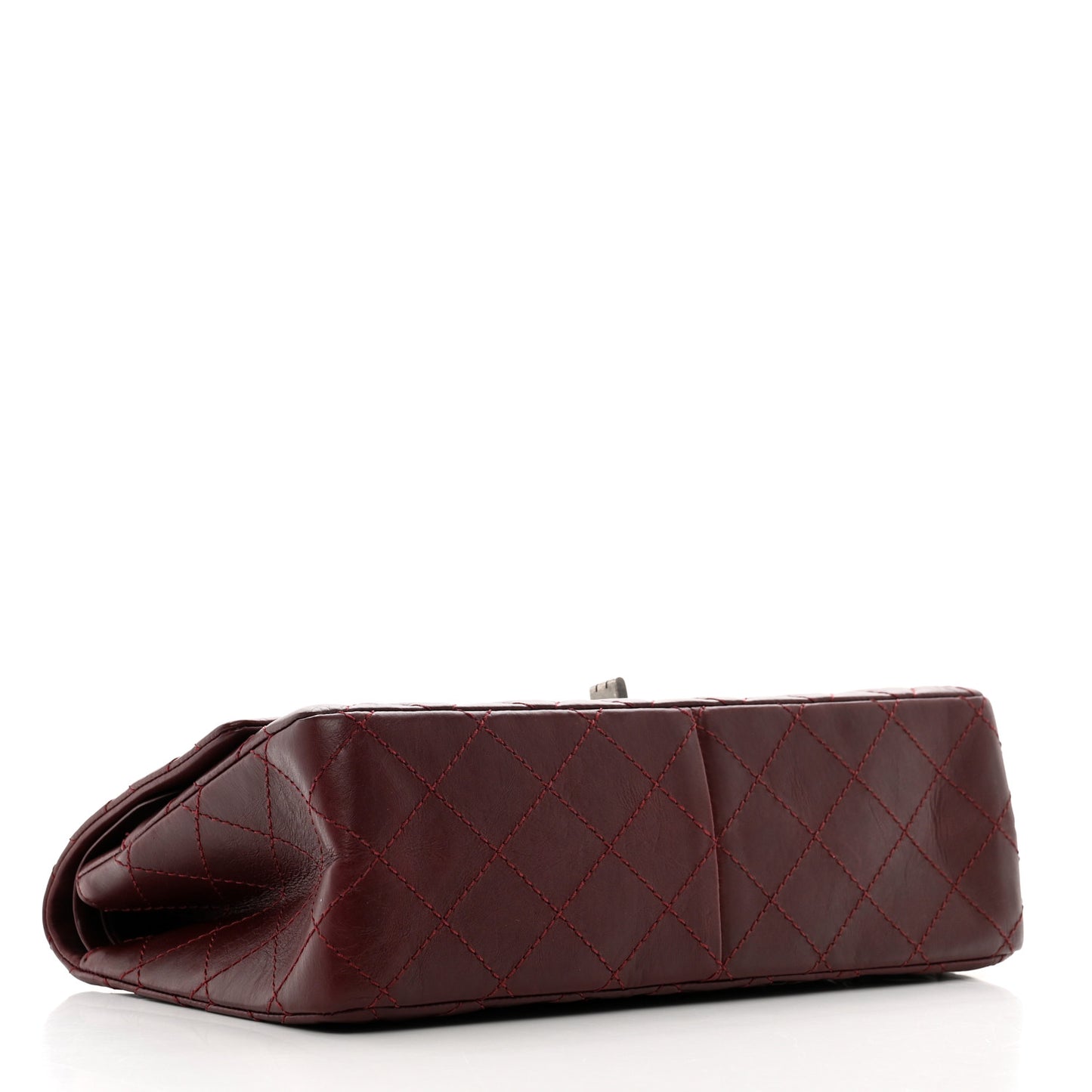 Aged Calfskin Quilted 2.55 Reissue 225 Flap Dark Burgundy
