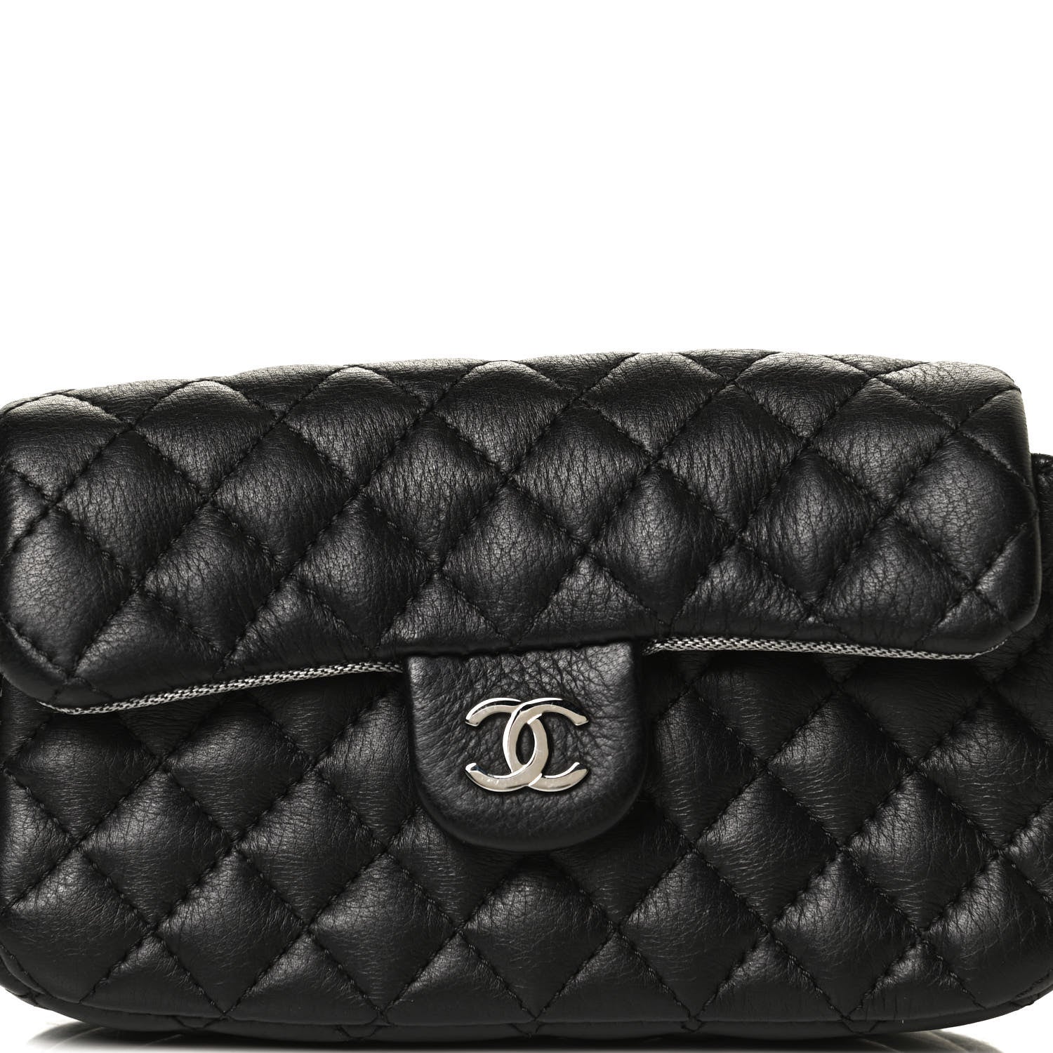 Chanel Calfskin Quilted CC Uniform Flap Belt Bag Black 7 of 11