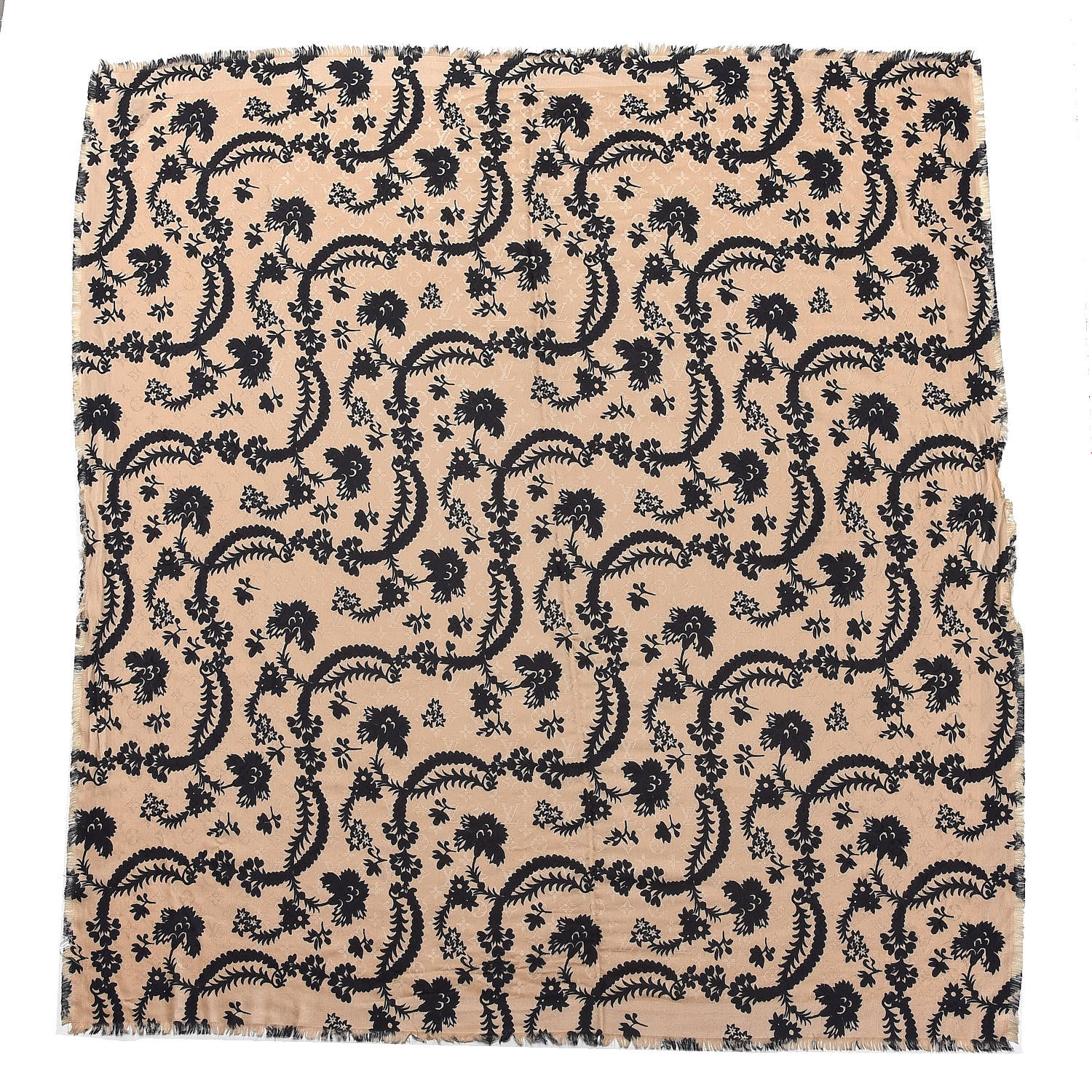 Louis Vuitton Silk Wool Monogram Flower Scarf Dune 1 of 5