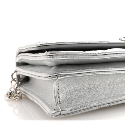 Christian Dior Metallic Lambskin Cannage Mini My Dior Top Handle Clutch Silver 8 of 10