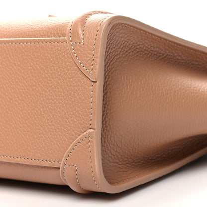 Celine Drummed Calfskin Nano Luggage Desert Rose 11 of 11