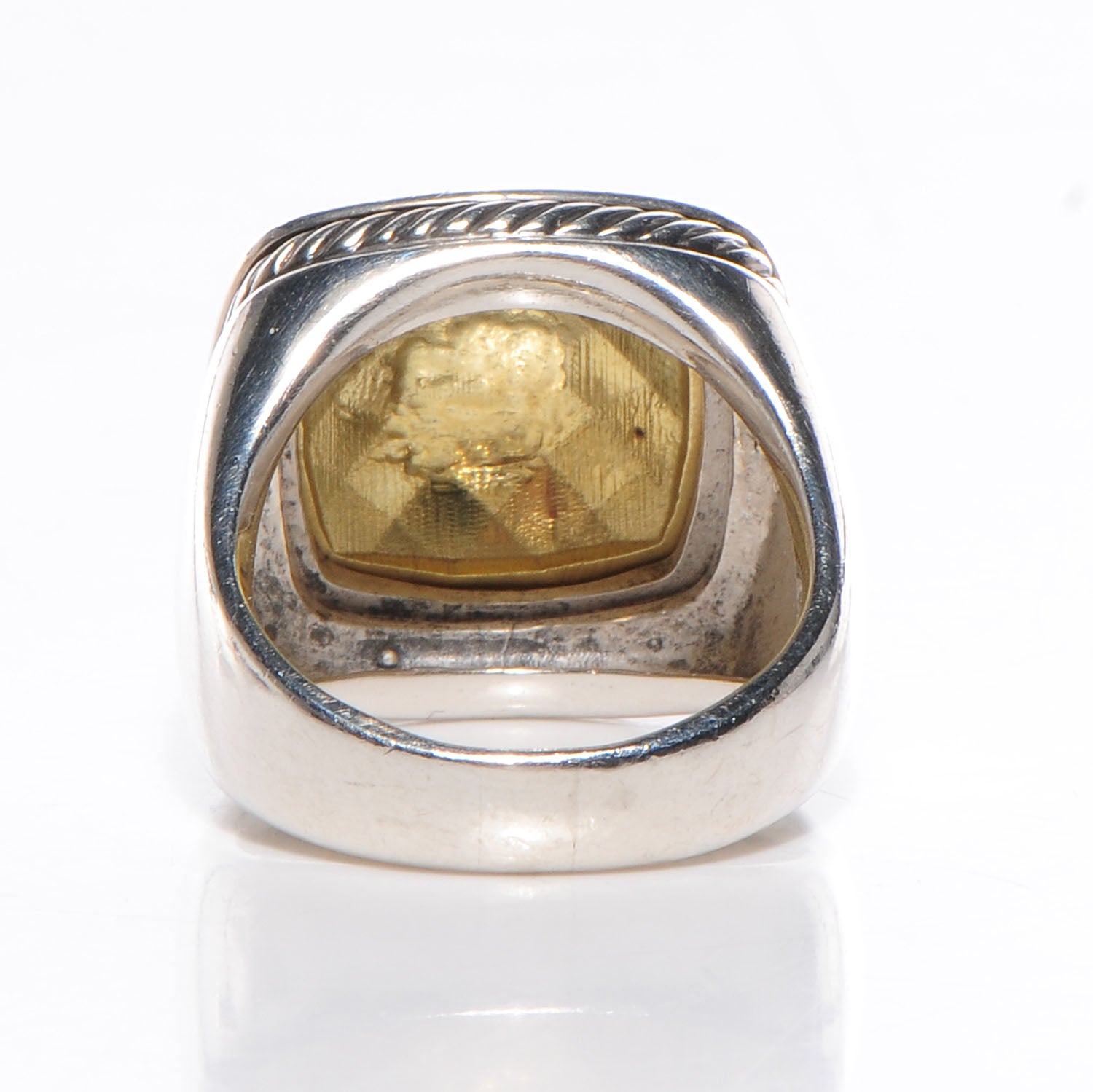 David Yurman Sterling Silver 18K Yellow Gold 20mm Albion Dome Statement Ring 57 8 4 of 6