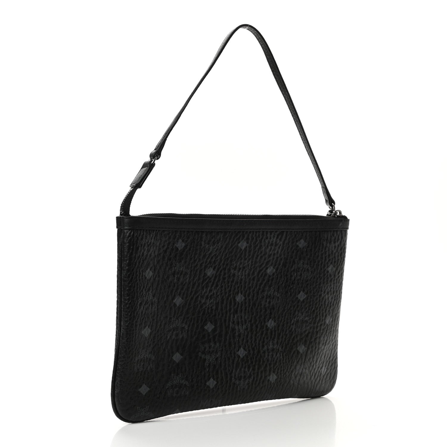 MCM Visetos Liz Shopper Tote Pouch Black 3 of 9