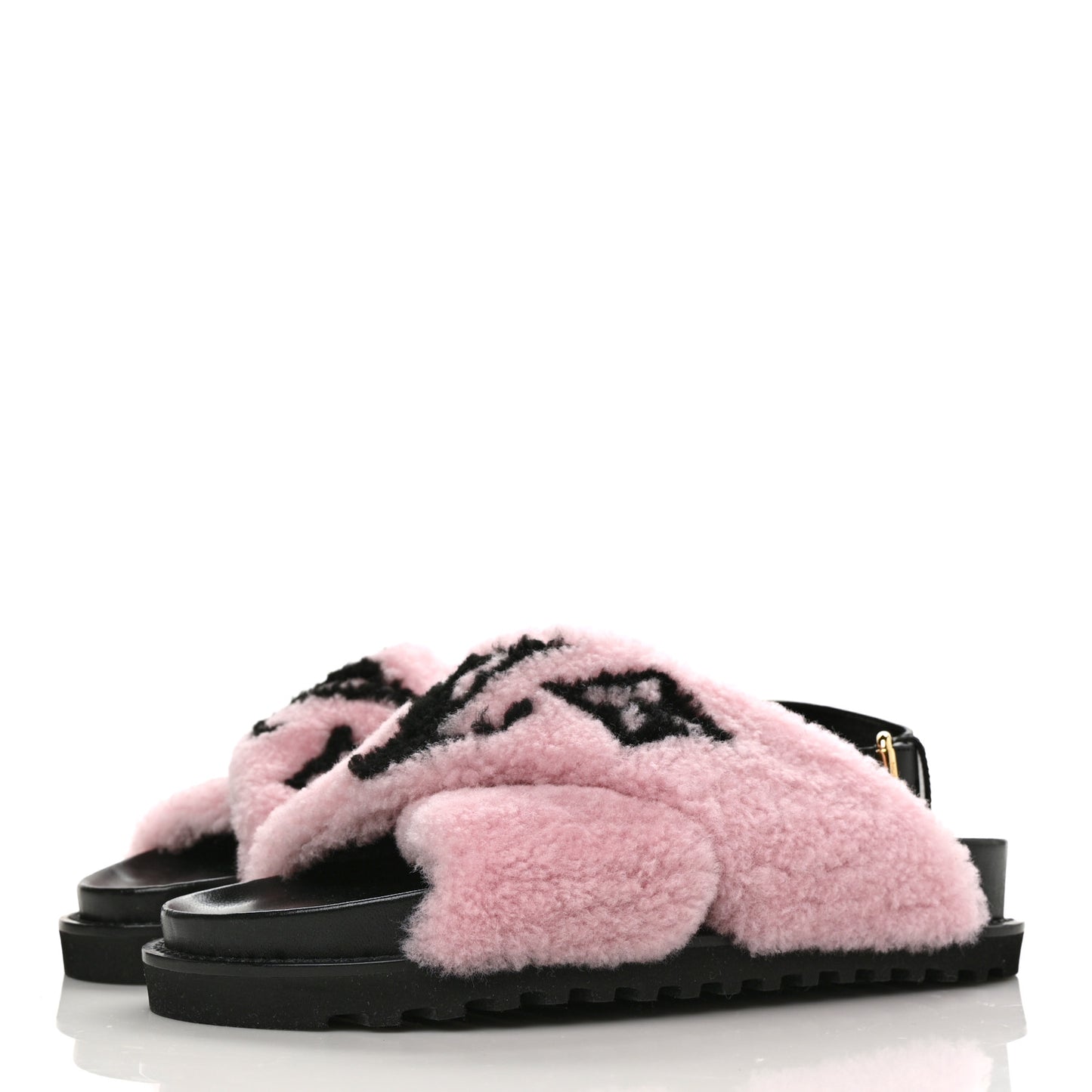 Shearling Paseo Sandals 40 Pink