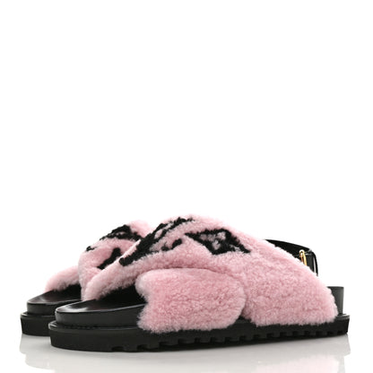 Louis Vuitton Shearling Paseo Sandals 40 Pink 3 of 8