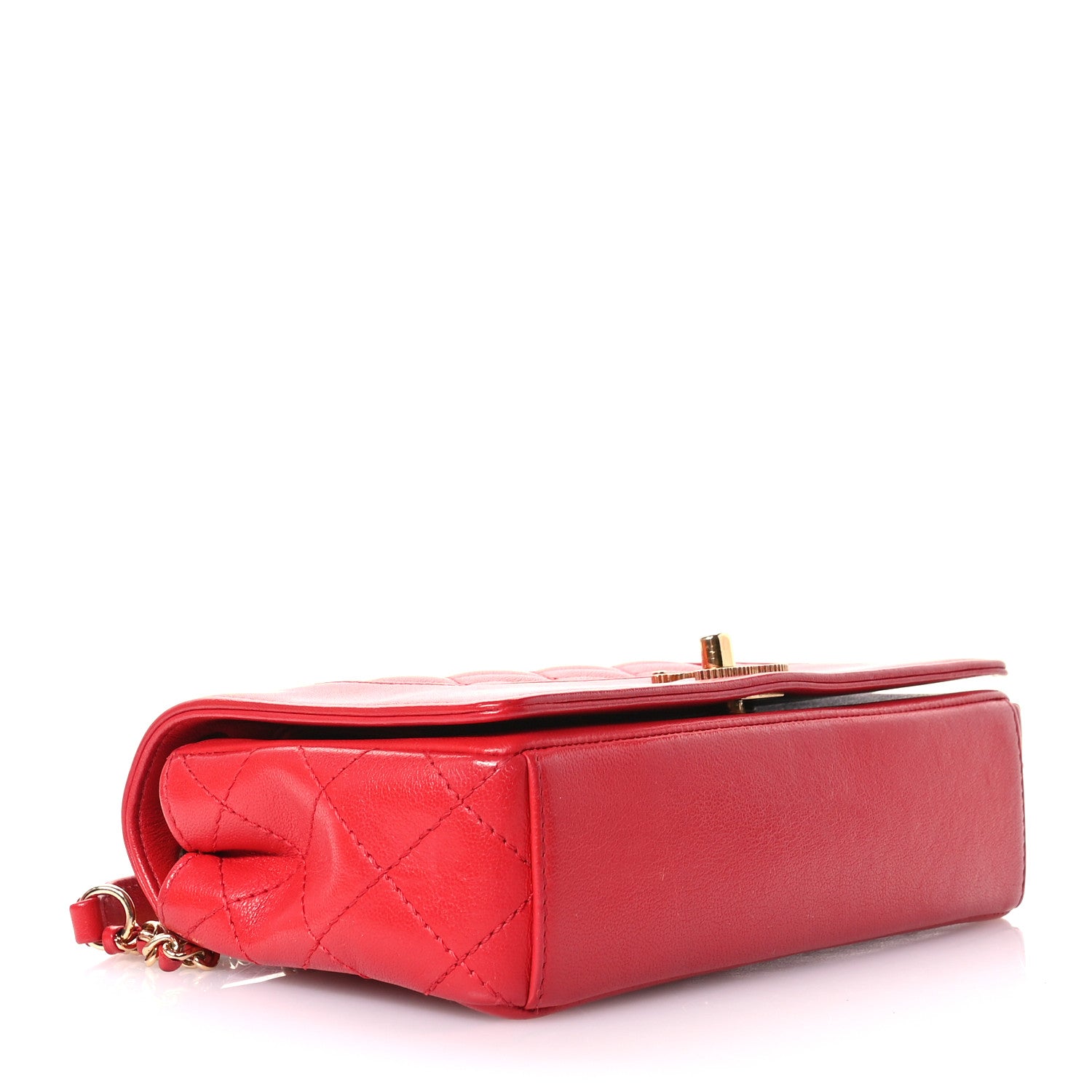 Chanel Sheepskin Quilted Medium Vintage Mademoiselle Flap Red 4 of 11