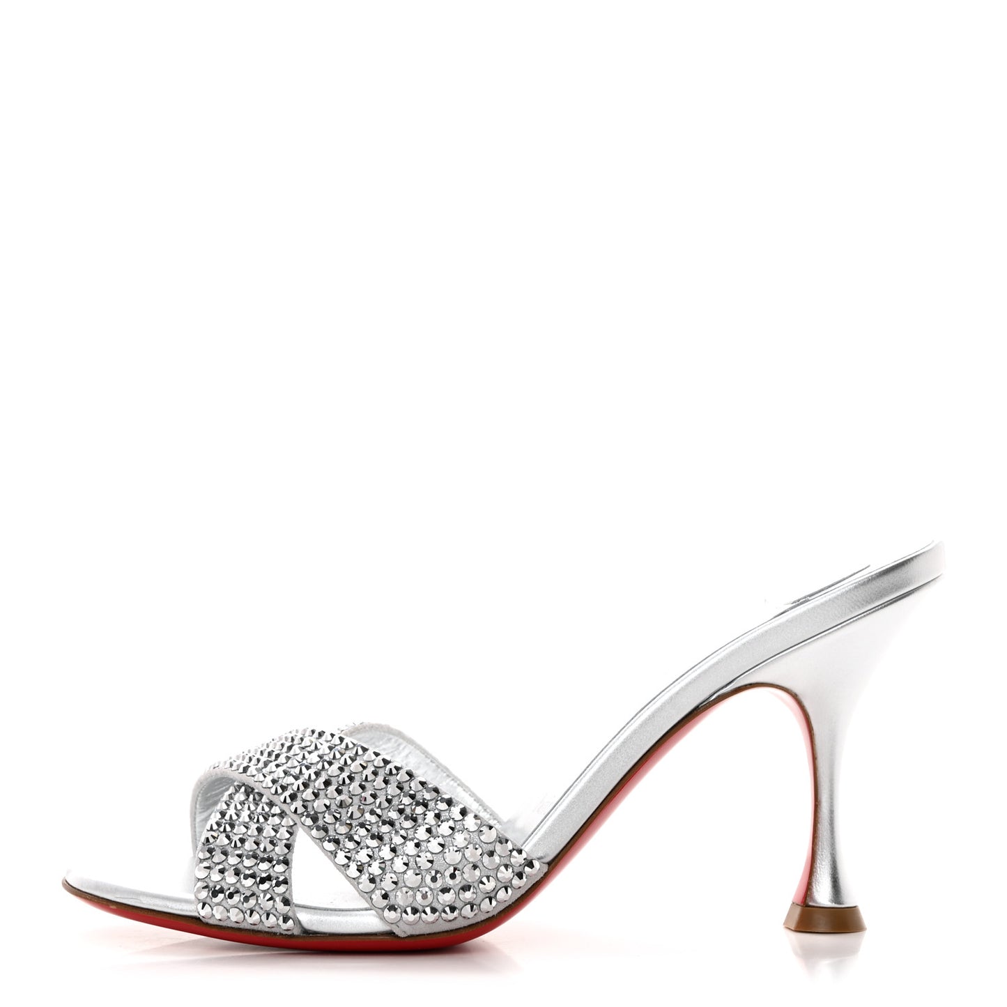 Suede Metallic Kid Lambskin Strass Mariza Is Back 85 Sandals 37.5 Silver