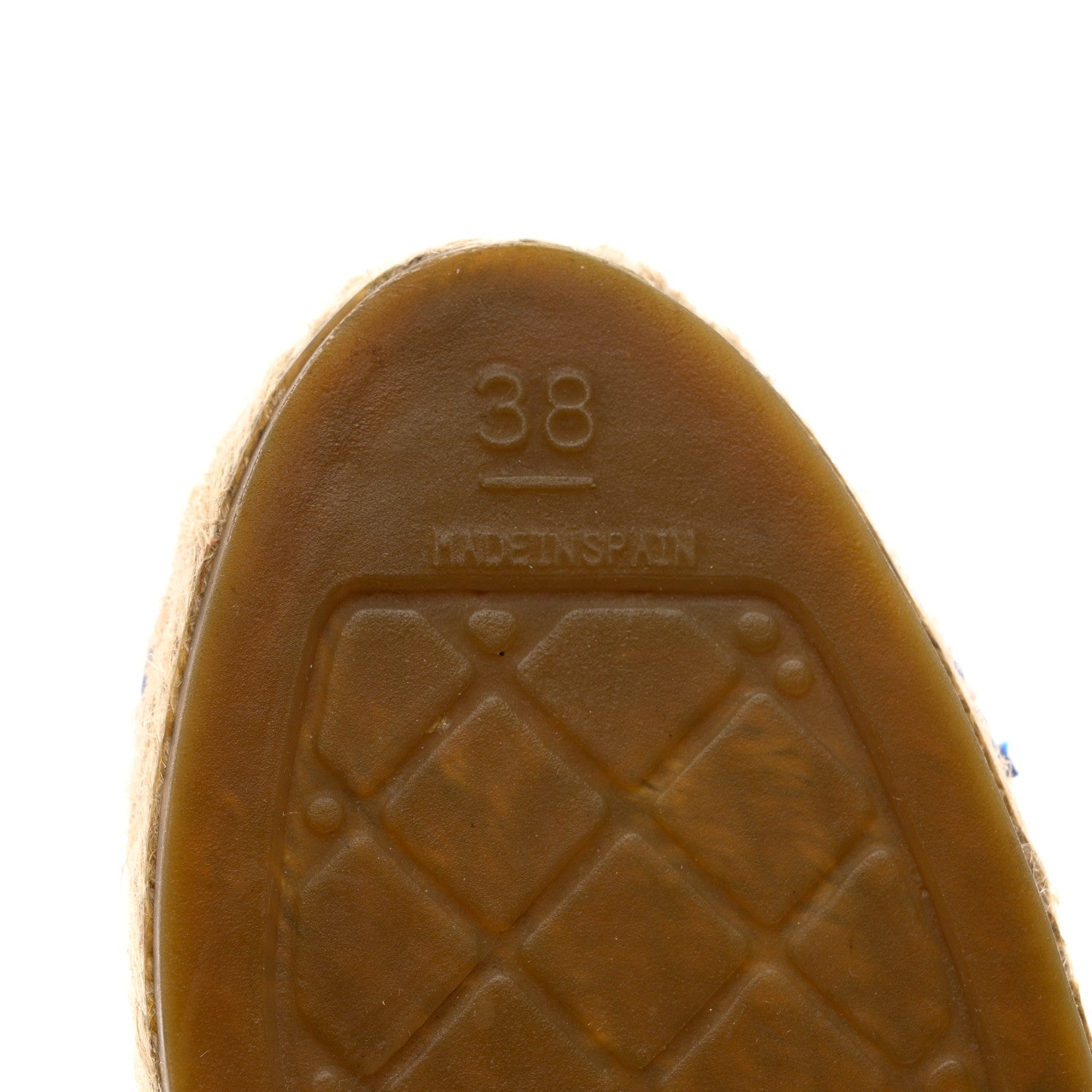 Chanel Mesh Lambskin Plaid Print CC Espadrilles 38 Blue White Red 7 of 9