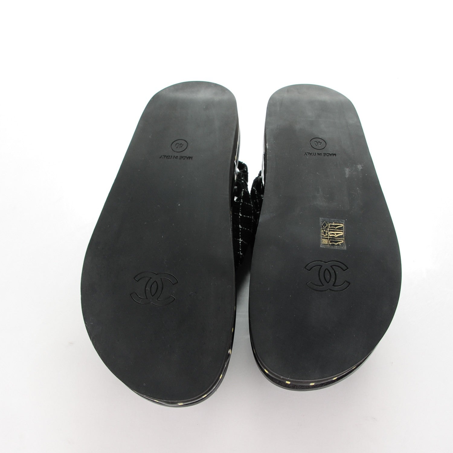 Chanel Tweed Lambskin Light Up LED Flat Sandals 40 Black 5 of 8