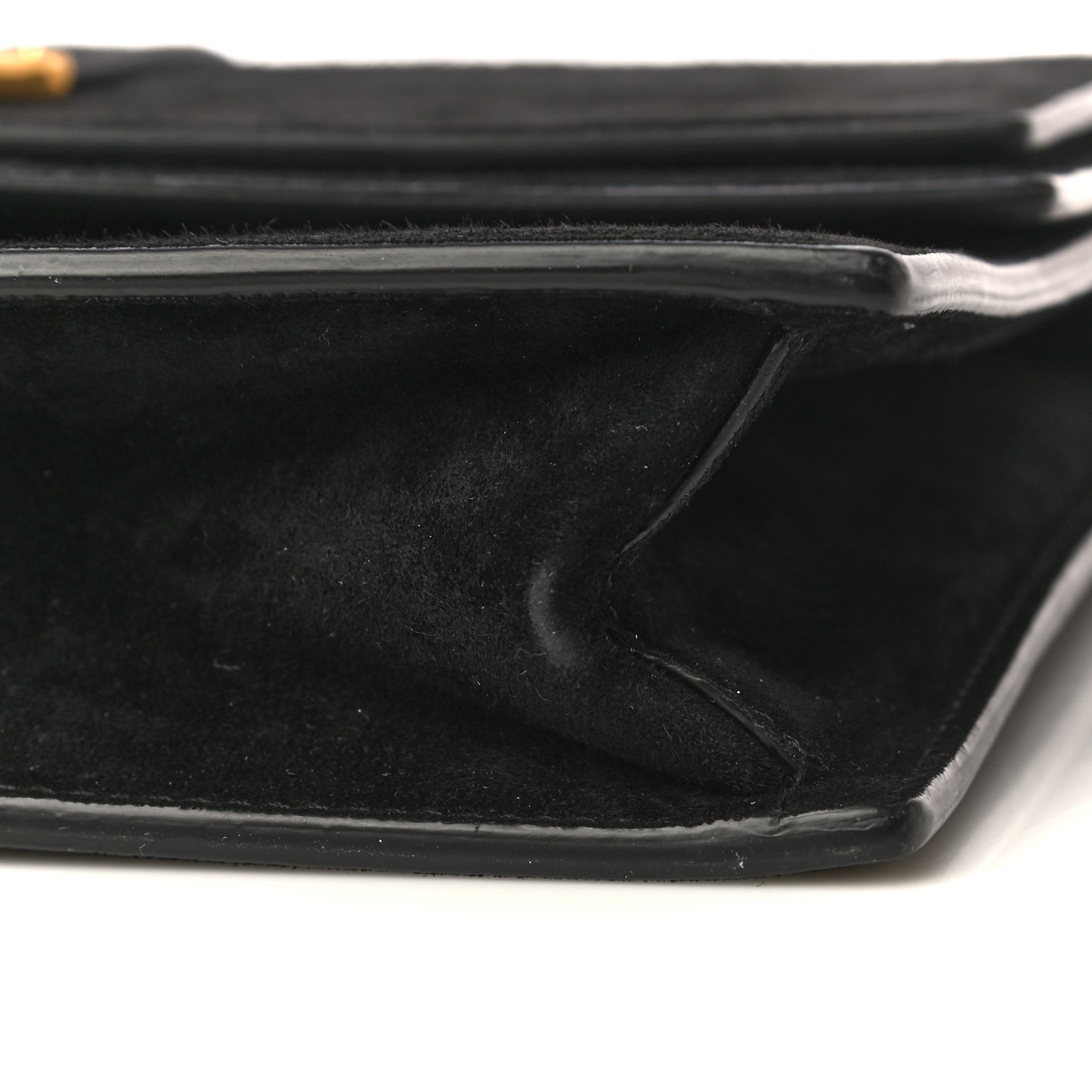 Suede Sulpice Monogram Medium Shoulder Bag Black