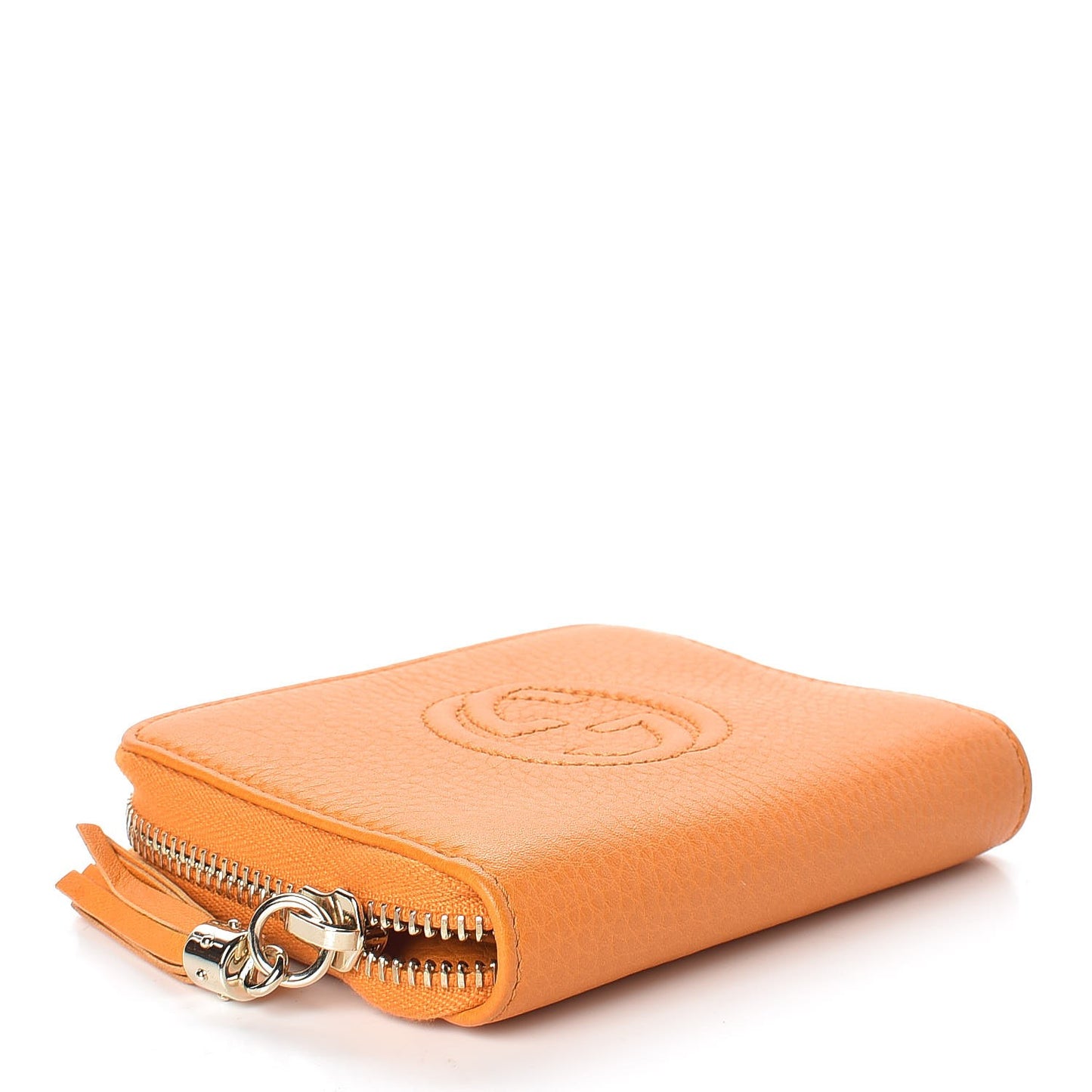 Pebbled Calfskin Soho Compact Disco Zip Around Wallet Curcuma